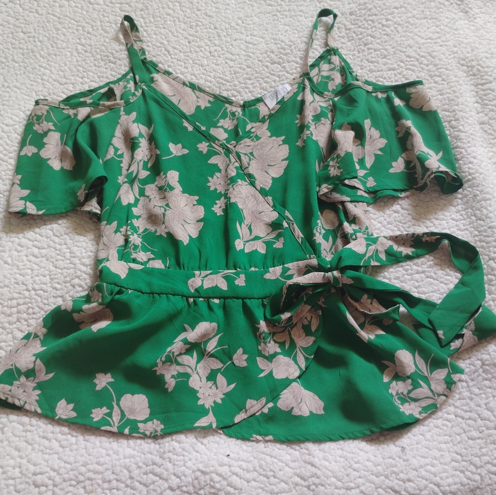 Floral Green Women's Top